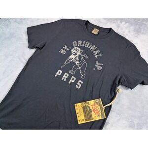 PRPS Jeans Shirt Mens Large Black Short Sleeve Cupid Graphic Tee NY Japan L